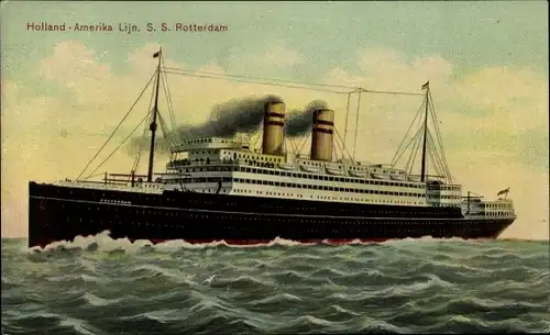 Ak Dampfschiff SS Rotterdam, HAL, Holland Amerika Lijn