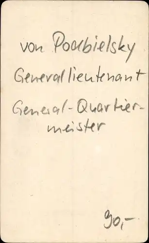 CdV Generallieutenant von Podbielsky, General Quartiermeister