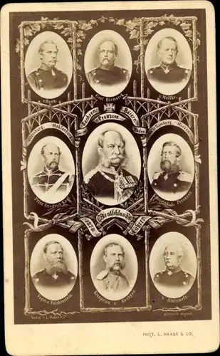 CdV Wilhelm I. König von Preußen, Deutschlands Heerführer 1870, Moltke, Bismarck