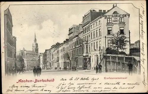 Ak Burtscheid Aachen Nordrhein Westfalen, Kurbrunnenstraße, Restauration zum Viadukt