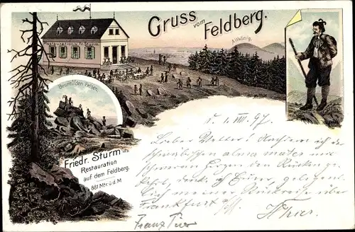 Litho Schmitten im Taunus Hessen, Feldberg, Restauration