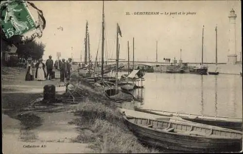 Ak Ouistreham Calvados, Le Port, Le Phare
