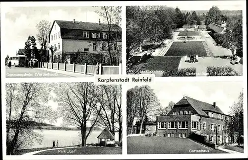 Ak Reinfeld in Holstein, Gartenhaus, Park Igel, Genesungsheim, Gartenanlage
