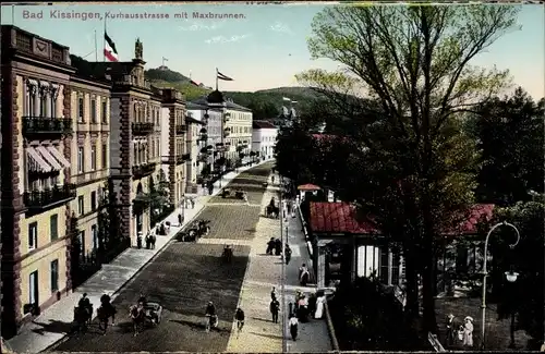 Ak Bad Kissingen, Kurhausstrasse mit Maxbrunnen