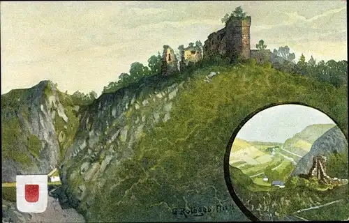 Künstler Ak Rothgeb., G., Gerolstein in der Eifel Rheinland Pfalz, Burg Gerolstein i. Wisperthal