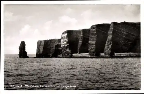 Ak Helgoland in Schleswig Holstein, Westküste, Lummenfels, Lange Anna