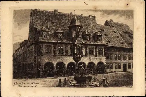 Künstler Ak Goslar am Harz, Hotel Kaiserworth