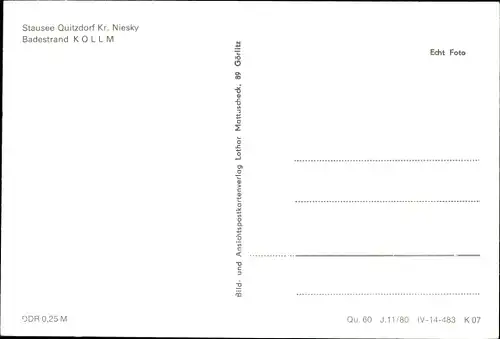 Ak Quitzdorf am See Oberlausitz, Badestrand Kollm