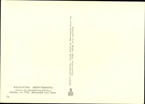 Ak Weingarten in Württemberg, Kirche des Benediktinerklosters