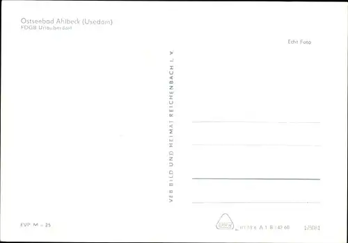Ak Ostseebad Ahlbeck Heringsdorf auf Usedom, FDGB Urlauberdorf