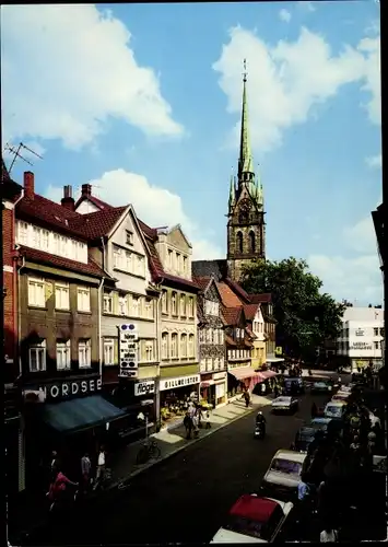 Ak Peine in Niedersachsen, Breite Straße, Jacobikirche, Geschäft