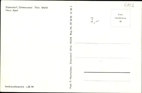 Ak Sitzendorf in Thüringen, Haus Apel