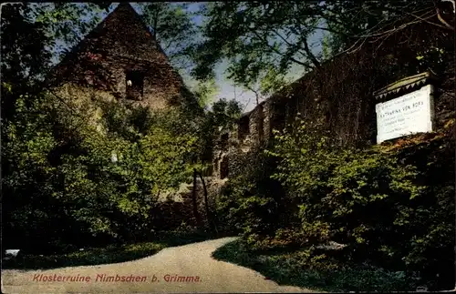 Ak Nimbschen Grimma in Sachsen, Teilansicht der Klosterruine