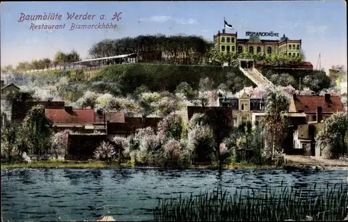 Ak Werder an der Havel, Hotel Bismarckhöhe, Blick auf Ort