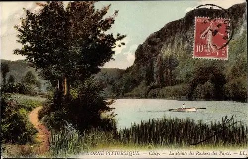 Ak Clécy Calvados, La Pointe des Rochers des Parcs