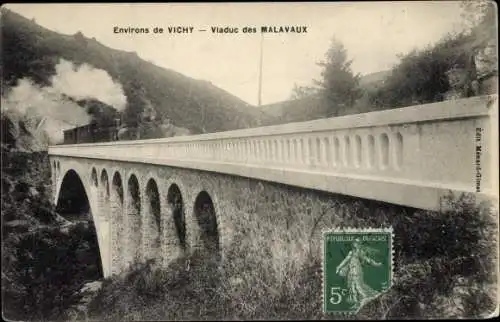 Ak Vichy Allier, Viaduc des Malavaux