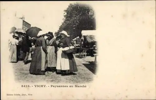 Ak Vichy Allier, Paysannes au Marche