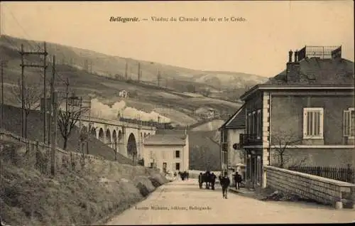 Ak Bellegarde Ain, Viaduc du Chemin de fer et le Credo