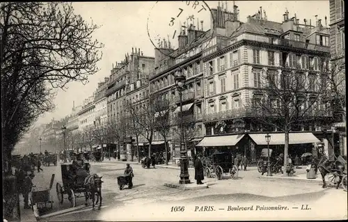 Ak Paris II. Arrondissement Bourse, Boulevard Poissonniere