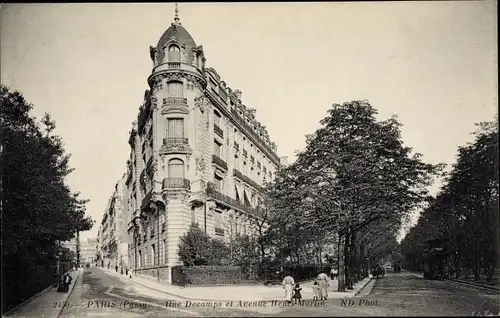 Ak Paris XVI. Arrondissement Passy, Rue Decamps, Avenue Henri Martin