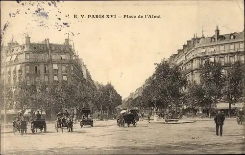 Ak Paris XVI. Arrondissement Passy, Place de l'Alma