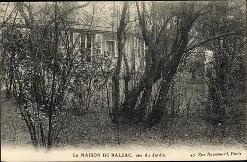 Ak Paris XVI. Arrondissement Passy, La Maison de Balzac, vue du Jardin