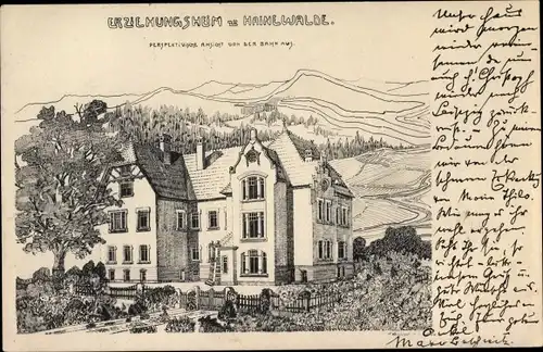 Künstler Ak Hainewalde Oberlausitz, Erziehungsheim