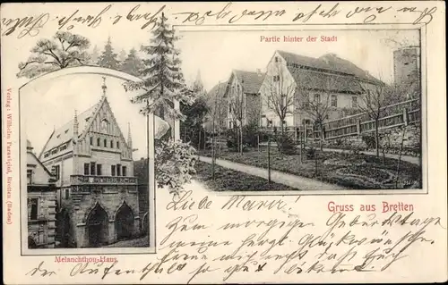 Ak Bretten in Baden, Partie hinter der Stadt, Melanchthon-Haus