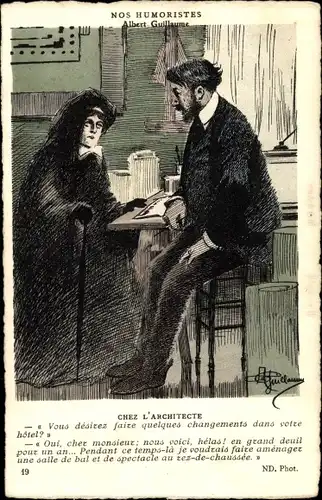 Künstler Ak Guillaume, A., nos Humoristes, chez l'Architecte