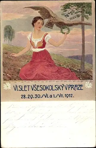 Künstler Ak Slet Vsesokolsky v Praze 1912, Turnfest