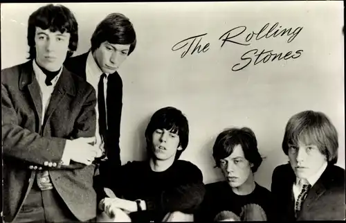 Ak Musikgruppe The Rolling Stones, Portrait, Mick Jagger, Keith Richards, Ron Wood, Charlie Watts