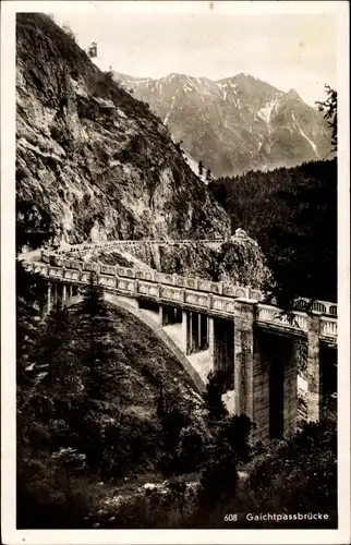Ak Weißenbach am Lech Tirol, Gaichtpassbrücke