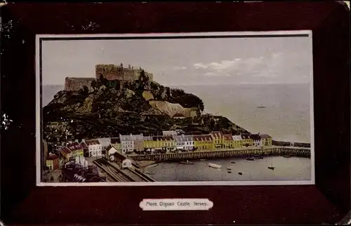 Passepartout Ak Gorey Jersey Kanalinseln, Mont Orgueil Castle