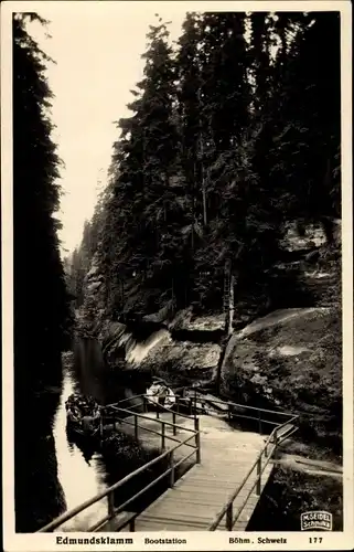 Ak Hřensko Herrnskretschen Elbe Region Aussig, Edmundsklamm