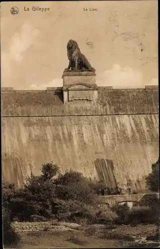 Ak Jalhay Wallonien Lüttich, Barrage de Gileppe, le Lion, Talsperre, Mauer