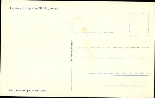 Ak Luzern Stadt Schweiz, Stadtansicht mit Rigi vom Gütich gesehen
