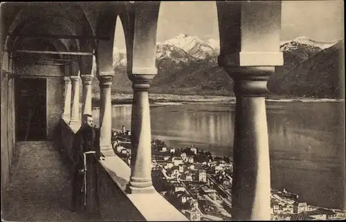 Ak Locarno Kanton Tessin Schweiz, Madonna del Sasso, Loggia