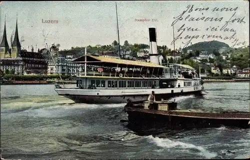 Ak Luzern Stadt Schweiz, Dampfer Uri