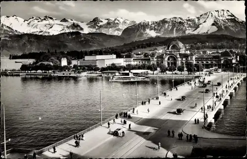 Ak Luzern Stadt Schweiz, Stadtansicht, Alpen