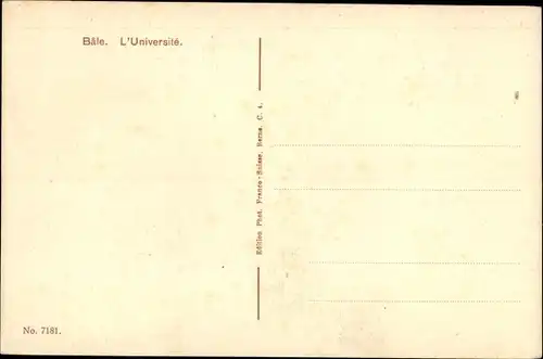 Ak Bâle Basel Stadt Schweiz, Universität