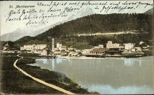 Ak Sankt Moritz Kanton Graubünden, Sankt Moritzersee