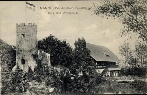 Ak Mannheim in Baden, Jubiläums Ausstellung 1907, Burg und Winzerhaus