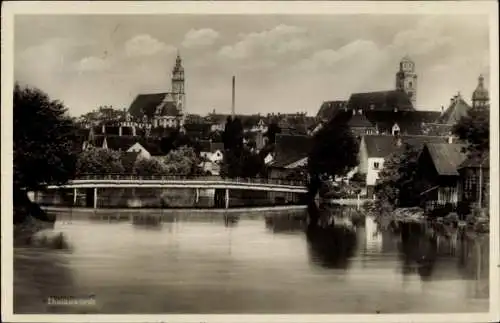 Ak Donauwörth in Schwaben Bayern, Stadtbild, Brückenpartie