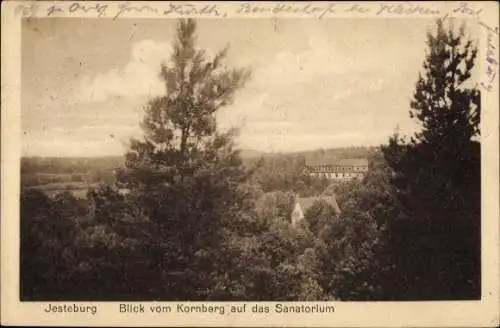 Ak Jesteburg in Niedersachsen, Blick vom Kornberg auf das Sanatorium