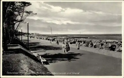 Ak Ostseebad Brunshaupten Kühlungsborn, Strandpromenade, Strand