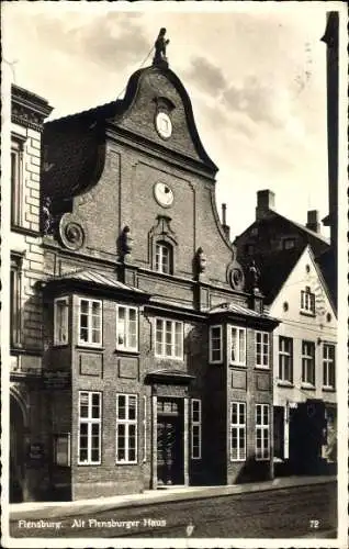 Ak Flensburg in Schleswig Holstein, Altflensburger Haus, Straßenseite