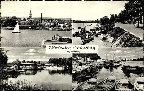 Ak Schierstein Wiesbaden in Hessen, Am Hafen