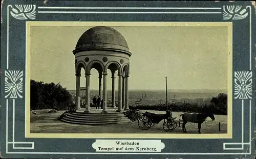 Passepartout Ak Wiesbaden in Hessen, Tempel auf dem Neroberg