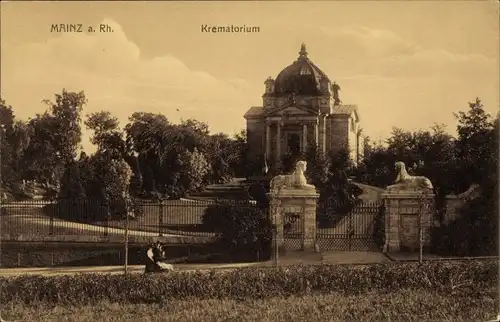 Ak Mainz am Rhein, Krematorium