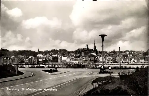 Ak Flensburg in Schleswig Holstein, Einmündung der Nordstraße